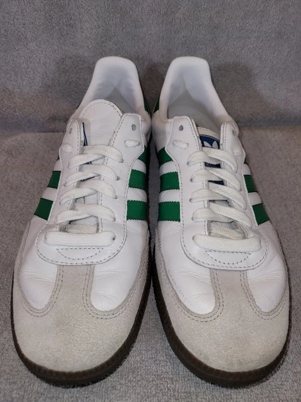 Adidas Originals Samba OG Men's Cloud White Green IG1024 Size 8 Sneakers (#2143)